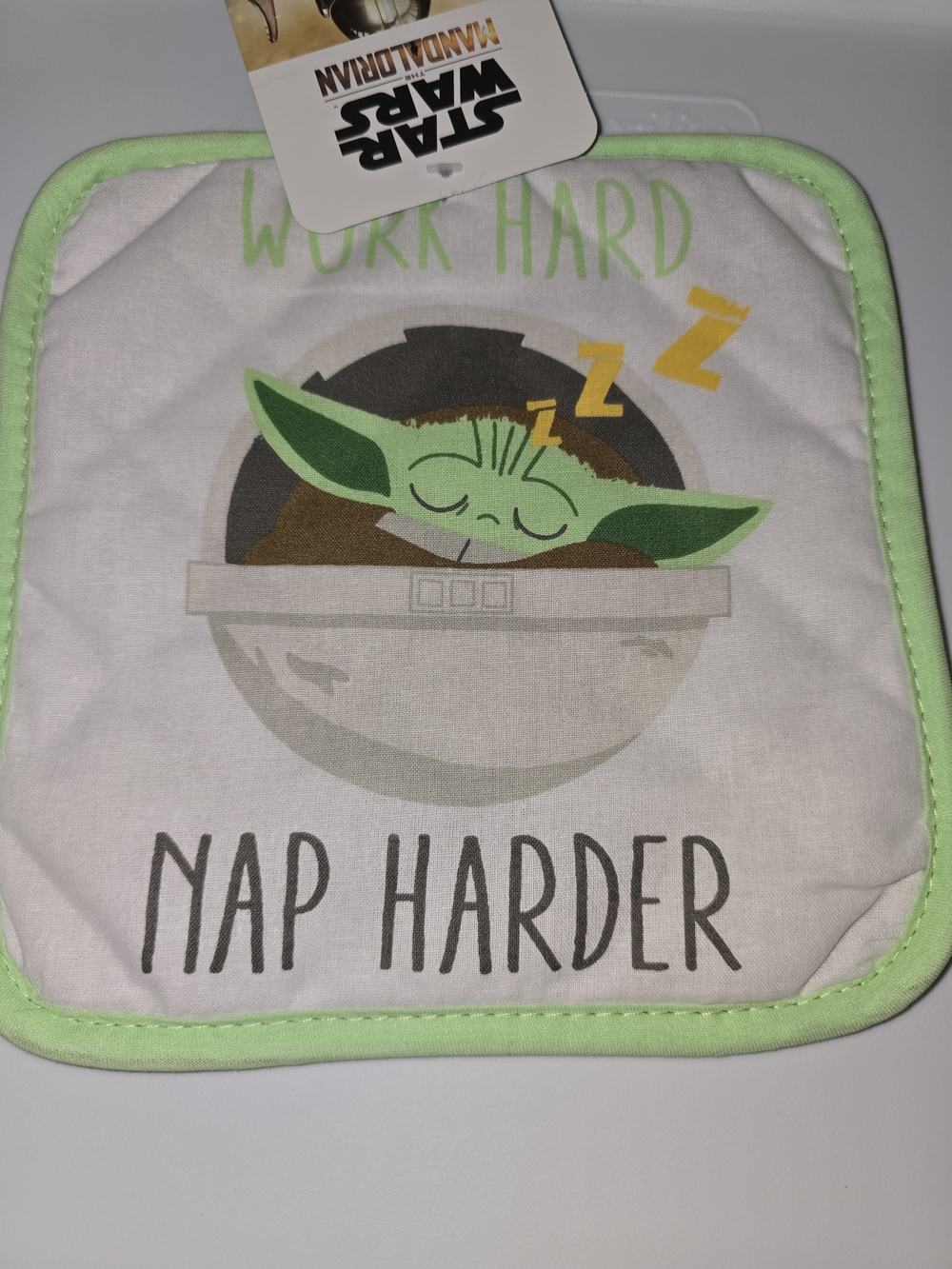 Star Wars The Mandalorian 'Work Hard Nap Harder' Baby Yoda Pot Holder